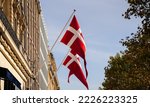 Two national flags of denmark...