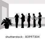 people stand in a row near cash ... | Shutterstock .eps vector #83997304