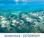 Aerial view of Cudjoe Key next to Key West, as part of Florida Keys in Atlantic Ocean 