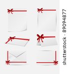 red ribbon on  white papers | Shutterstock .eps vector #89094877