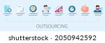 outsourcing banner with icons.... | Shutterstock .eps vector #2050942592