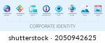 corporate identity banner with... | Shutterstock .eps vector #2050942625