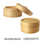 Bamboo Steamers On White...