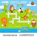 kids colorful crossword in... | Shutterstock .eps vector #1100093525