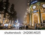 Small photo of SA PA, VIETNAM - DEC 14, 2023: Sun Plaza Building at night time, is probably the most beautiful building in Sapa that includes Sun World shopping mall, Sapa Station and the only 5 stars hotel in Sapa