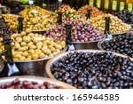 Assortment Of Olives On Market...