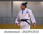 Small photo of Santiago, Chile, October 28, 2023, Kristine Jimenez (PAN) vs Astrid Gavidia (ECU) during Judo - women -57kg at the 2023 Pan American Games