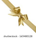 Gold Ribbon With Bow Isolated...