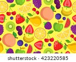 vegetables and fruits. seamless ... | Shutterstock .eps vector #423220585