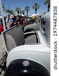 Small photo of BAKERSFIELD, CA – MAY 15, 2021: The rumble seat in this vintage Ford Model A is a nostalgic look back to another era during the Steve Downs Melanoma Car Show.