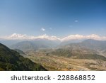 Small photo of Himalayan view from Sarankot hill. Pokhara, Nepal. Annapurna range and Machapuchare mountain within eyeshot.