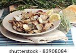 Dish With Clams Steamed Open