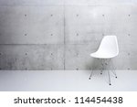 Modern White Chair And Concrete ...