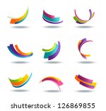 abstract 3d icon set with...