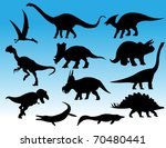 dinosaurs silhouettes | Shutterstock .eps vector #70480441