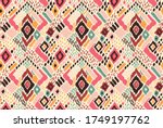 ikat geometric folklore... | Shutterstock .eps vector #1749197762