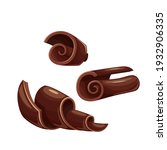 chocolate shavings icons. curl  ... | Shutterstock .eps vector #1932906335