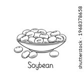 soybean in bowl outline icon.... | Shutterstock .eps vector #1968378658