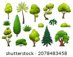 Trees And Bushes. Icons For...