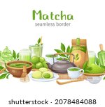 matcha tea ceremony seamless... | Shutterstock .eps vector #2078484088