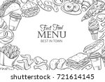 fast food template frame and... | Shutterstock .eps vector #721614145