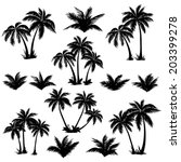 Set Tropical Palm Trees With...