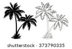 Tropical Palm Trees  Black...
