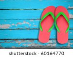 Red And Green Flip Flop Sandals ...