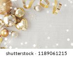 gold christmas ornaments ... | Shutterstock . vector #1189061215