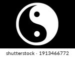 Yin Yang Symbol On A Black...