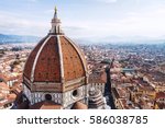 travel to Italy - above view of Duomo and Florence skyline from Campanile