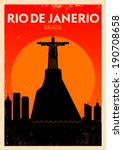 Typographic Rio De Janeiro City ...