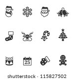 Christmas Icons In Single Color