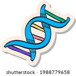 Hand Drawn Dna Strands Icon In...