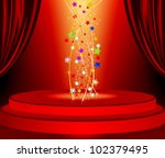 red curtains and red marquee in ... | Shutterstock .eps vector #102379495