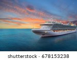 Luxury Cruise Ship Sailing To...