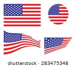 usa vector flags set | Shutterstock .eps vector #283475348