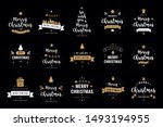 merry christmas. happy new year ... | Shutterstock .eps vector #1493194955