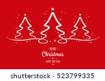 christmas trees stars red... | Shutterstock .eps vector #523799335