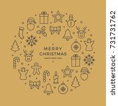 christmas wreath icons elements ... | Shutterstock .eps vector #731731762
