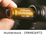 The golden INR18650 3.7V rechargeable battery. INR18650 battery is Lithium nickel rechargeable battery with size 18mm by 65mm.