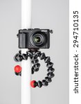 Small photo of BANGKOK, THAILAND - JULY 07, 2015: The Joby GorillaPod SLR-Zoom (flexible camera tripod) attach with Nikon Digital Camera.