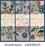 vector set of abstract floral... | Shutterstock .eps vector #136939625