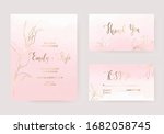 wedding pink watercolor... | Shutterstock .eps vector #1682058745