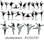 black ballerina silhouette on... | Shutterstock .eps vector #91731737