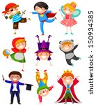 kids wearing different costumes  | Shutterstock .eps vector #150934385