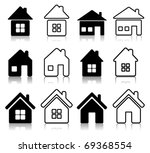 set of 12 house icon | Shutterstock .eps vector #69368554