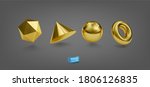 vector set of realistic golden... | Shutterstock .eps vector #1806126835