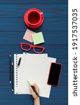 office  business utensils on a... | Shutterstock . vector #1917537035
