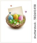 Easter Eggs In A Wicker Nest ...